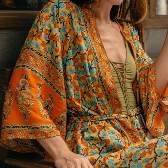 Bohemian Floral Print Kimono Duster - Picture 8 of 9